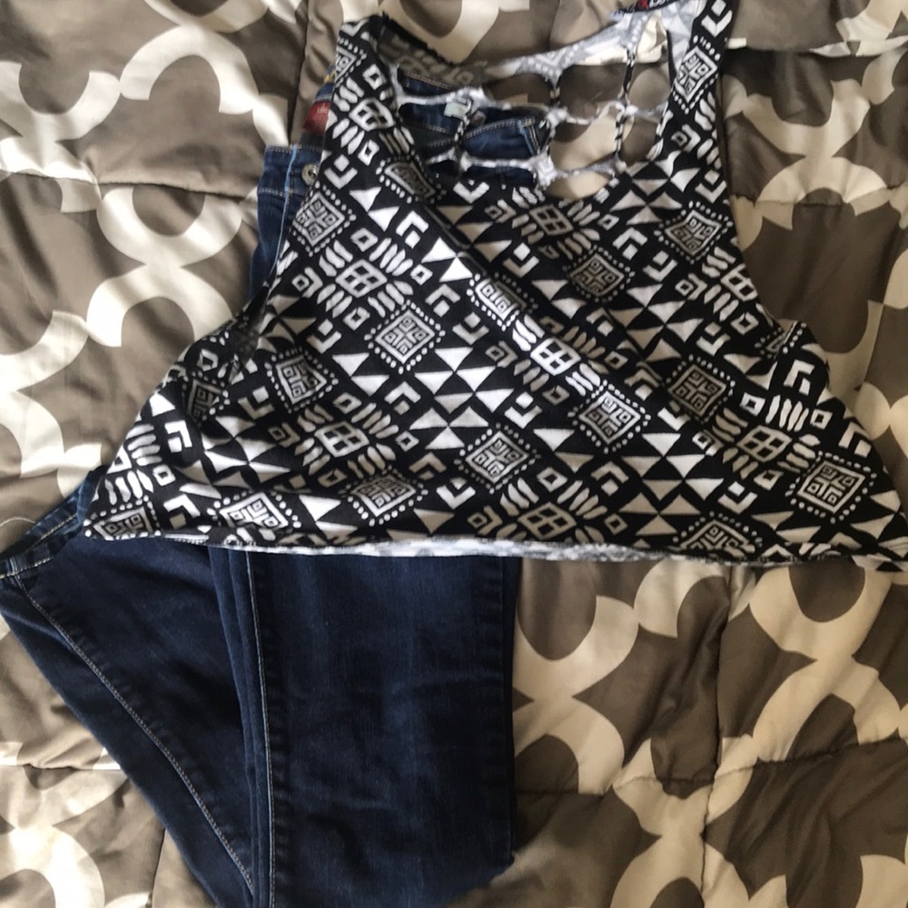 Black and white Aztec design shirt